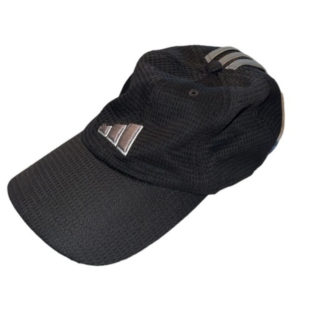 Adidas three stripe mesh perforated black hat x static